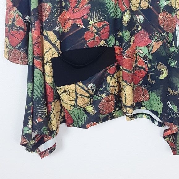 Studio Nouveau Tunic Top Asymmetrical Hem Artsy S - Picture 2 of 5